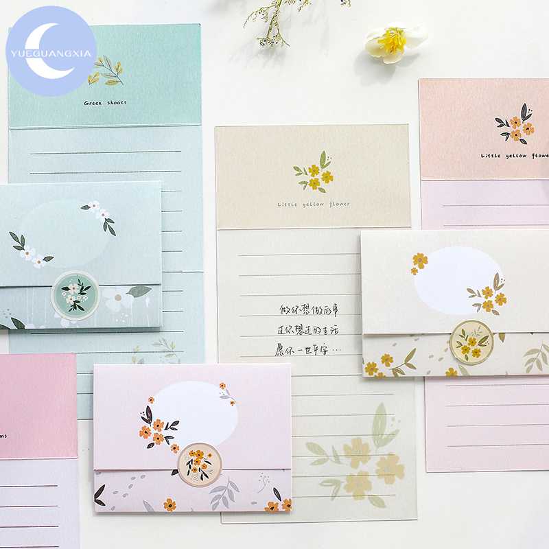 

YueGuangXia Antiquities Flower Spring Greeting Card Butter Paper Envelopes with Seal Stickers Wonderful Creative Gift Envelopes