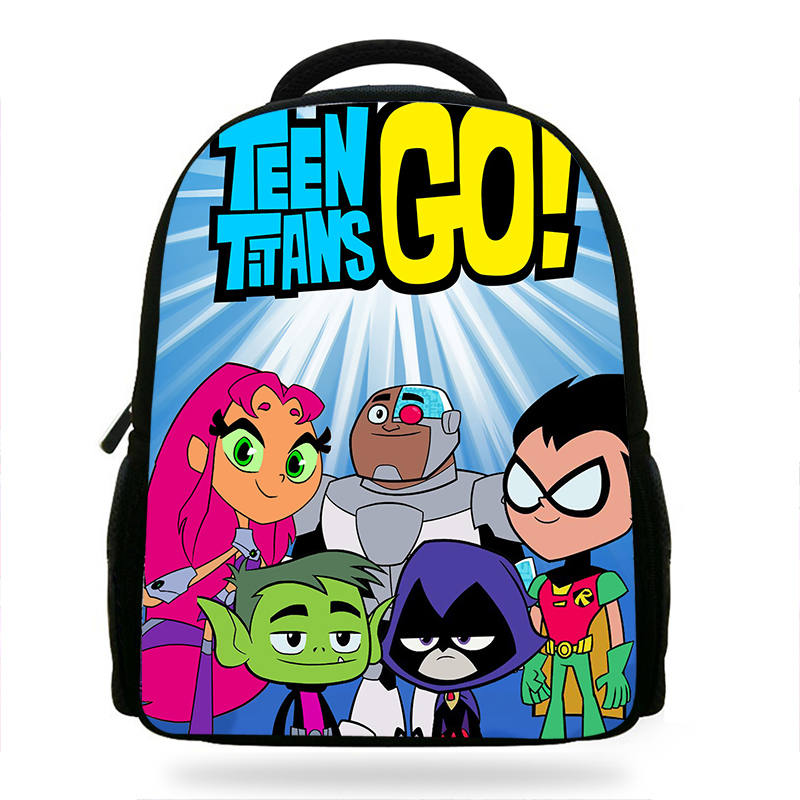 

14inch Popular Cartoon Teen Titans Go Printing Backpack Boys School Daily Backpacks Little Children Backpack Kidsmochila Y190530, 14f7095