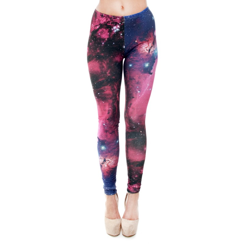 

Women's Galaxy Cosmic Starry Sky Printed Leggings Pants, Black;white