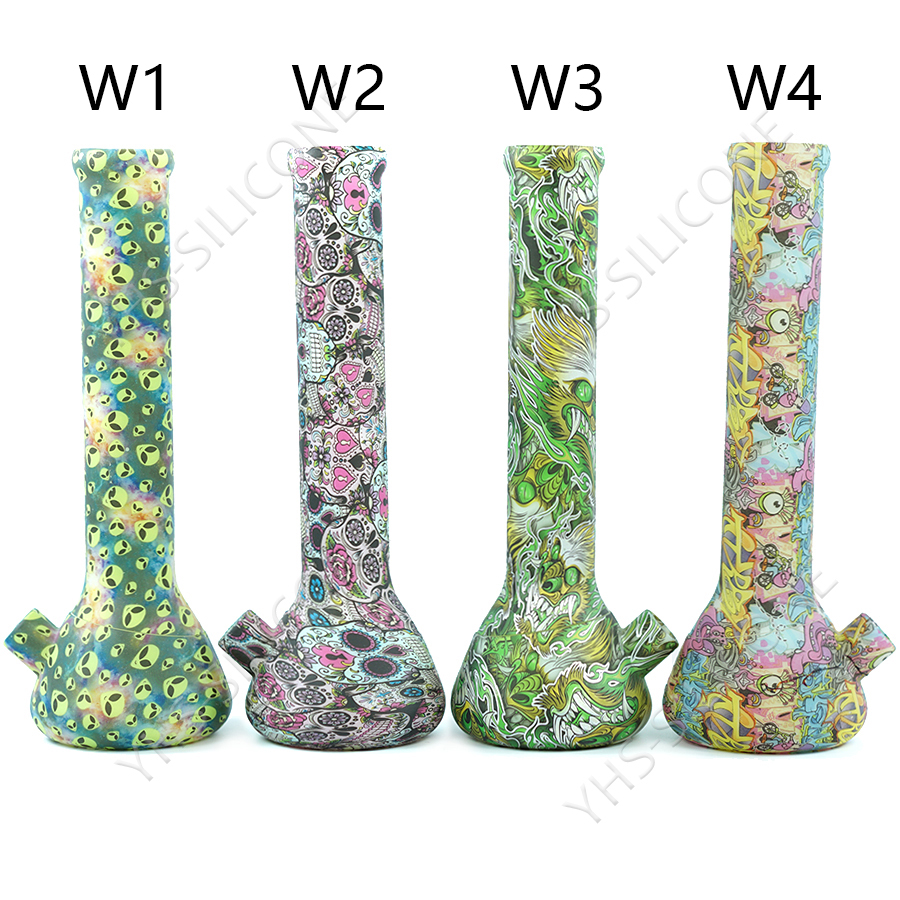 

13 5 beaker hookah base shadow of silicone water pipe glasses bong new arrival silicone bongs with glass bowls shisha for dry herb
