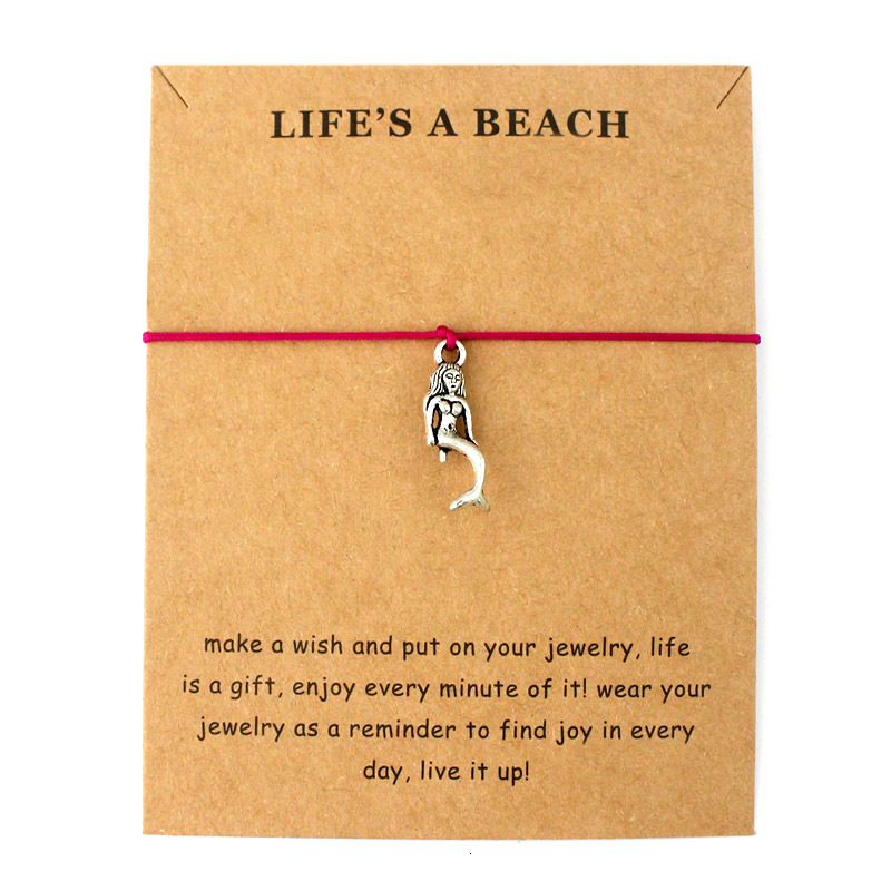 

Mermaid Fish Shell Conch Ocean Waves Adjustable Card Bracelets Sea Turtles Tortoise Charms Women Men Boys Girls Unisex Jewelry