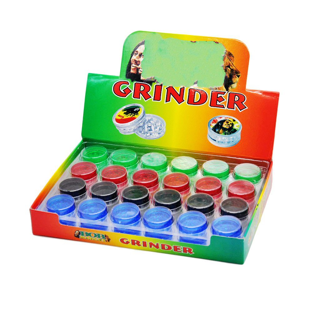 

48ps/lot 2 Parts 30MM MINI Acrylic Hard Plastic Smoking Tobacco Herb Grinder Muller Reggae Grinder Tobacco Grinder Miller