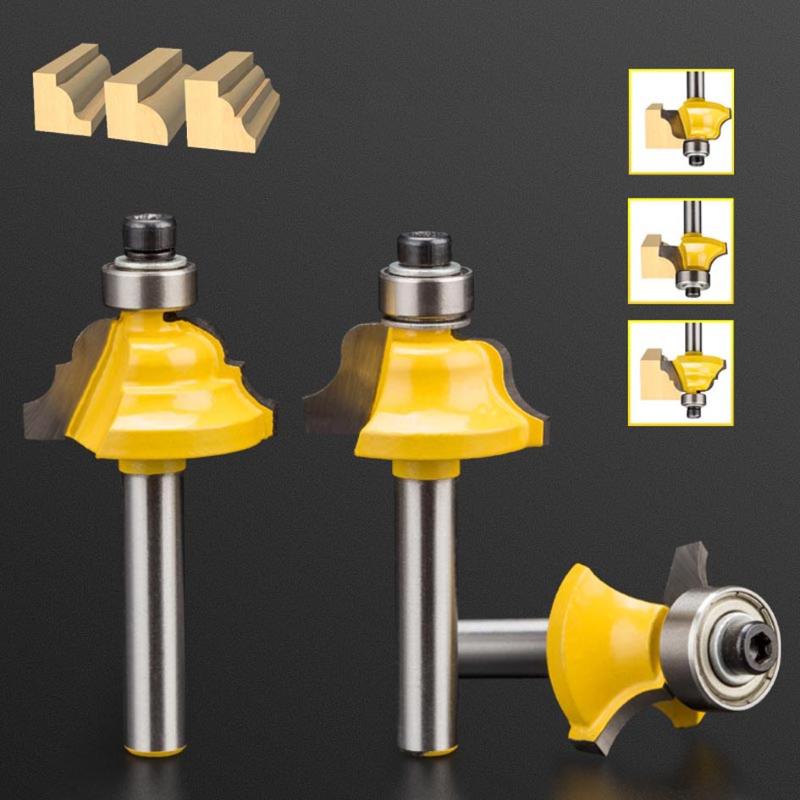 

1pc and 3pcs/Set MDF Hard Wood Woodworking Router Bits for Wood 2 Flutes Endmill With Bearing Milling Cutter CNC Tool