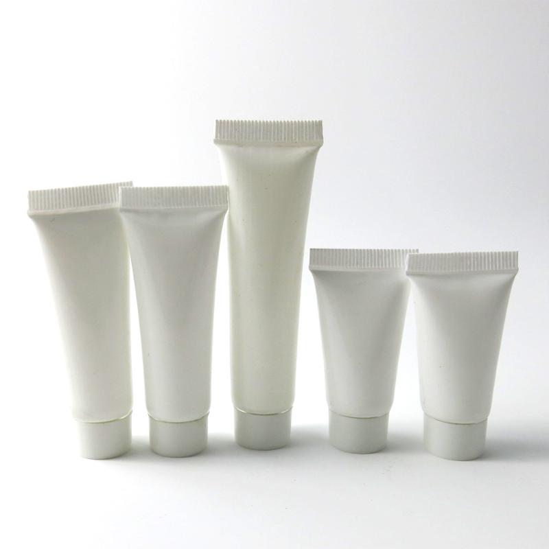 

100 x 5g 10g 15g Refillable empty Mini White PET Soft Cosmetic Soft Tube 5cc Plastic Cosmetic Container 1/6 Cream containers