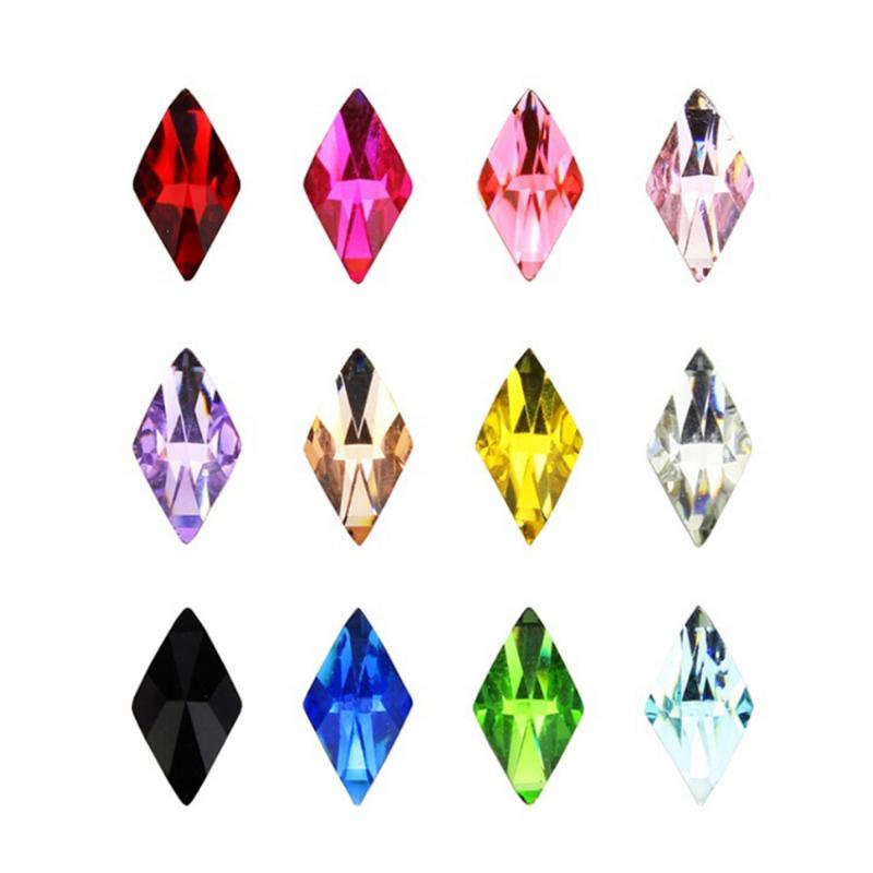 

1 Wheel DIY Mixed Size Crystal Glitter Rhinestones 3D Nail Art Tips Decoration White AB Colorful Acrylic Diamond Drill FD