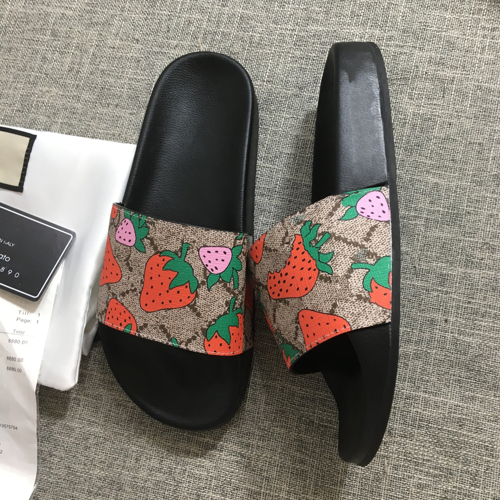 

Designer Mens Womens Summer Beach Slide Casual Slippers Ladies Comfort Shoes Print Leather Flowers Slippers, Price for shoes box 3