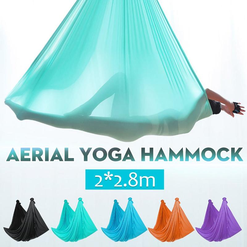 

Flying-Aerial Yoga Hammock Multifunction Anti-Gravity Yoga-Swing Belts Pilates Inversion Exercises Device Yoga Belts 5-Colors, Black