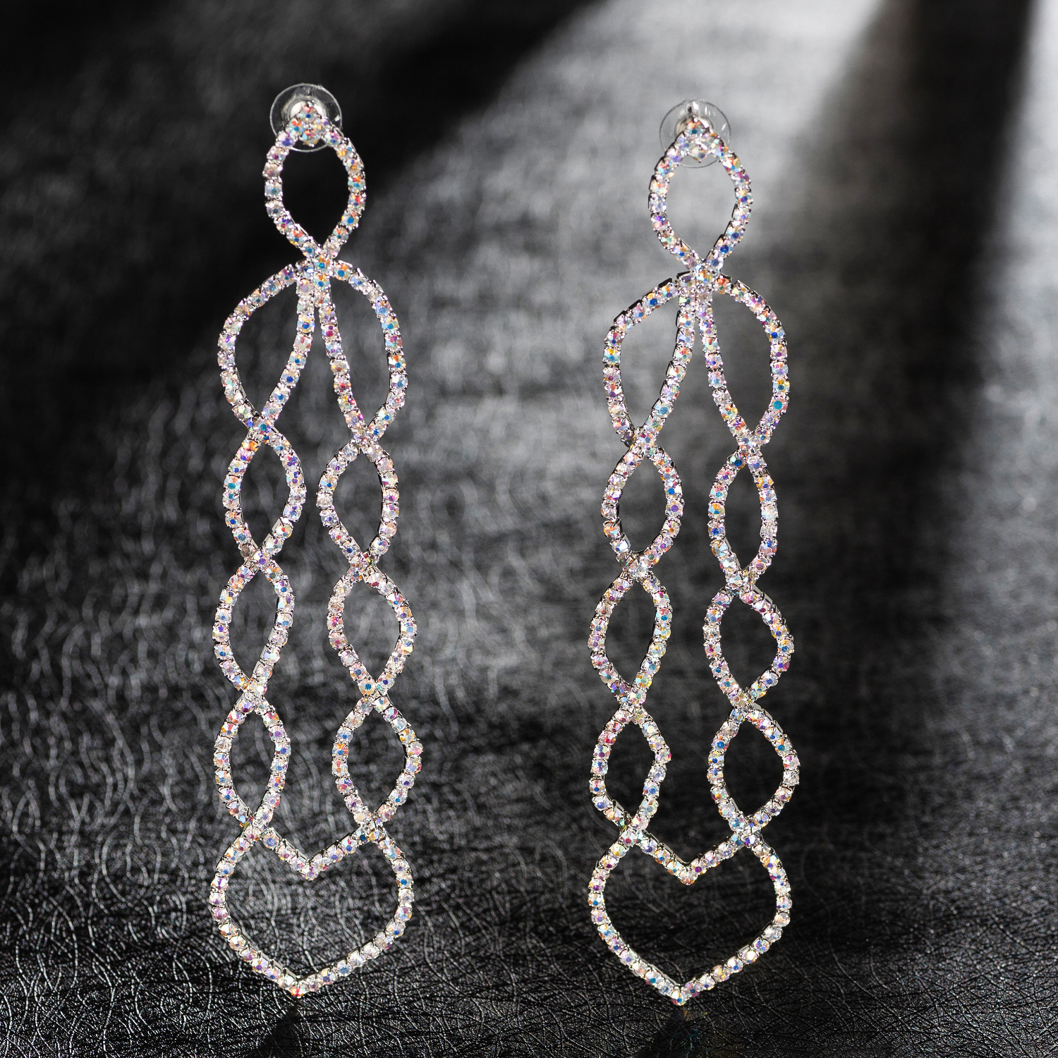 

Bride Temperament Rhinestone Will Earrings Eardrop Stage Diamond Exaggeration Earrings Long Fund Exaggeration Woman Earrings