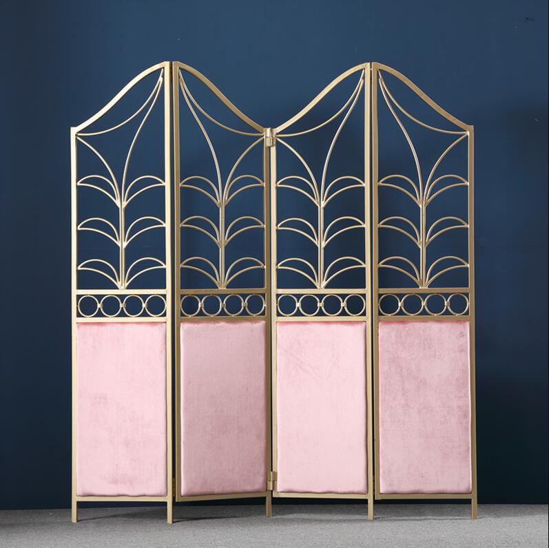 Openwork Screen Ins wind net red Room Dividers folding movable partition wall light luxury small house type imitation push-pull Screens-image-510096759