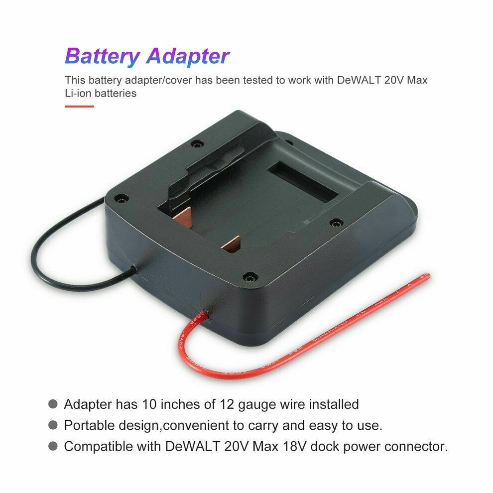 

battery adapter for dewalt DCB200 20v Max 18v dock power connector 12 gauge robotics