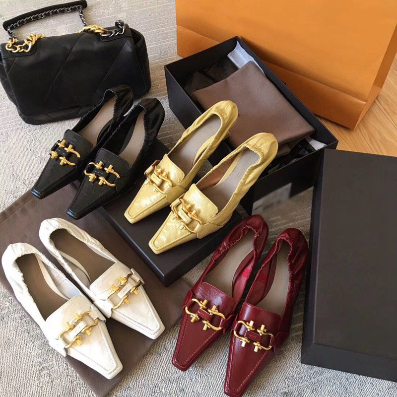 

Women shoes designer pointed Toes luxury Leather Sandals PUMPS IN NAPPA DREAM women fashion pump Mid-heel loafers with horsebit hardware, Black