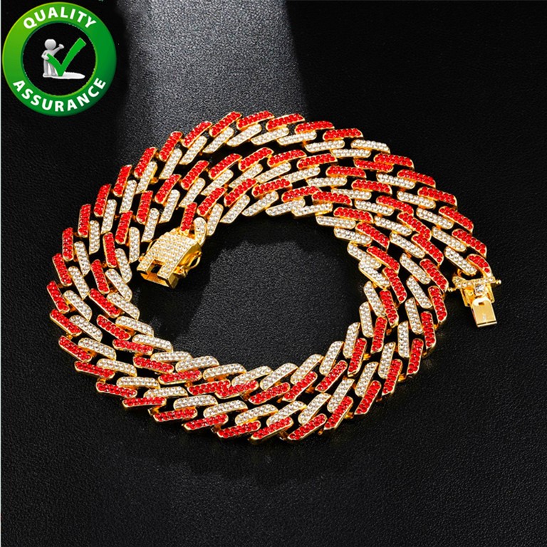 

Diamond Necklace 13mm Cuban Link Chain Luxury Designer Jewelry Mens Necklaces Iced Out Chains Bling Tennis Hip Hop Gold Plated Rapper Fashion Accessories