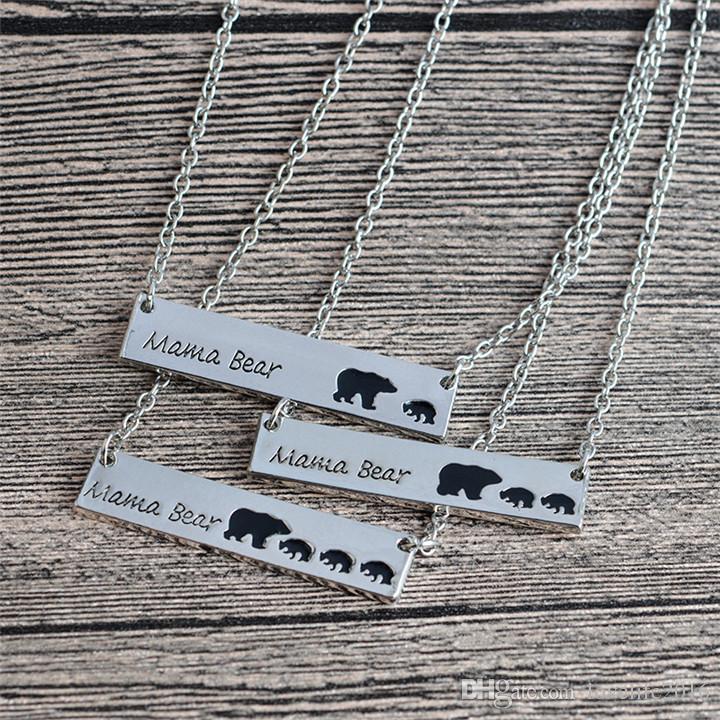 

Lovely Little Bear Necklace Silver & Gold Plated Polar Mama Bear Pendant Necklaces Fashion Fine Jewelry Mother;s Day Gift Birthday Remembran