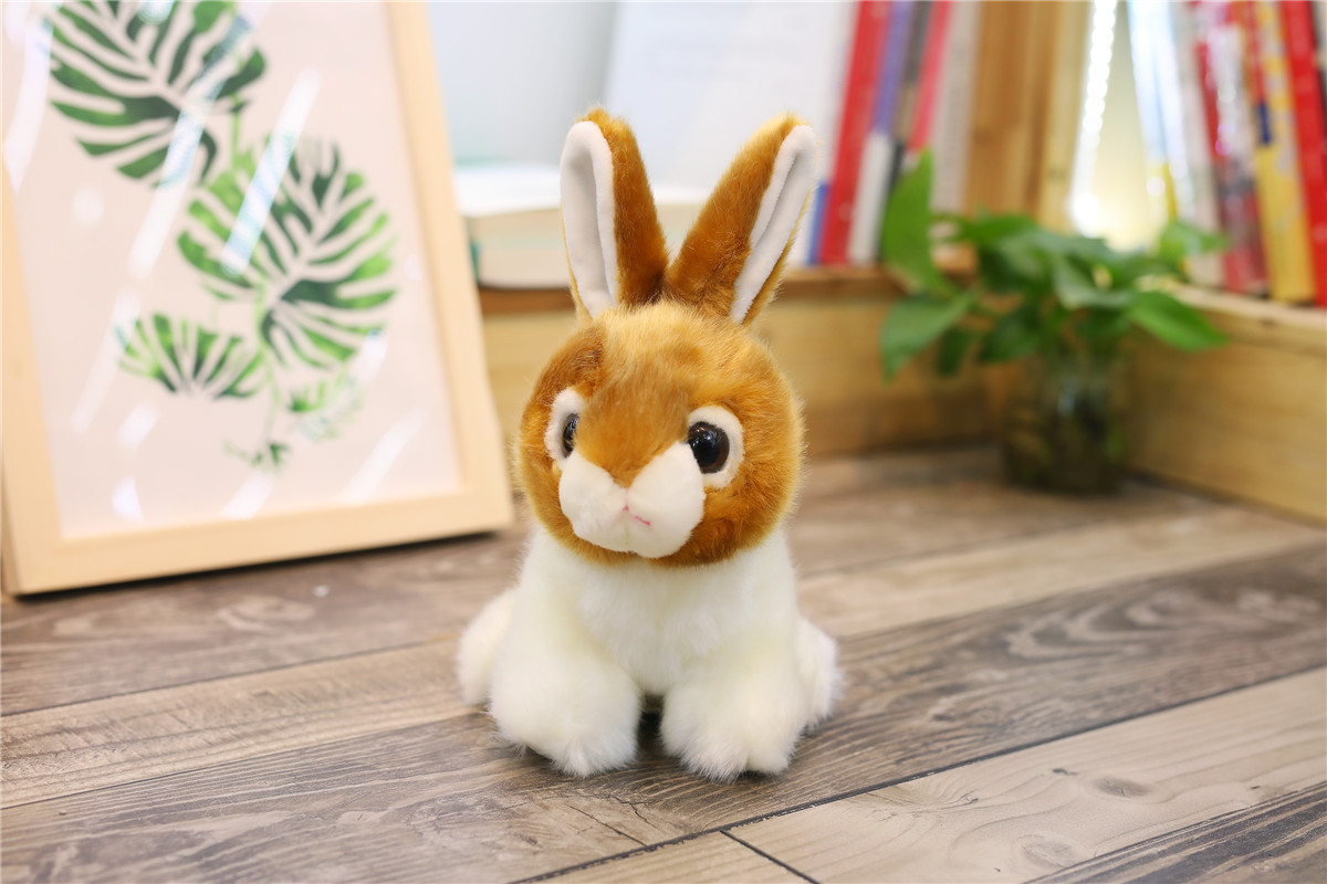 Simulazione animali di peluche giallo chiaro Figura Coniglio Modello regali