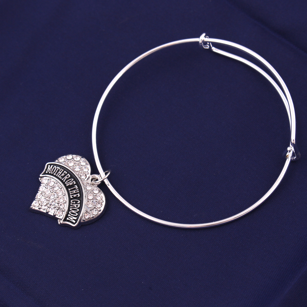 

TX004 Factory direct sales fahion new design adjustable bracelet mother of the groom bingo grammy charm letter shiny zircon ladies bangles