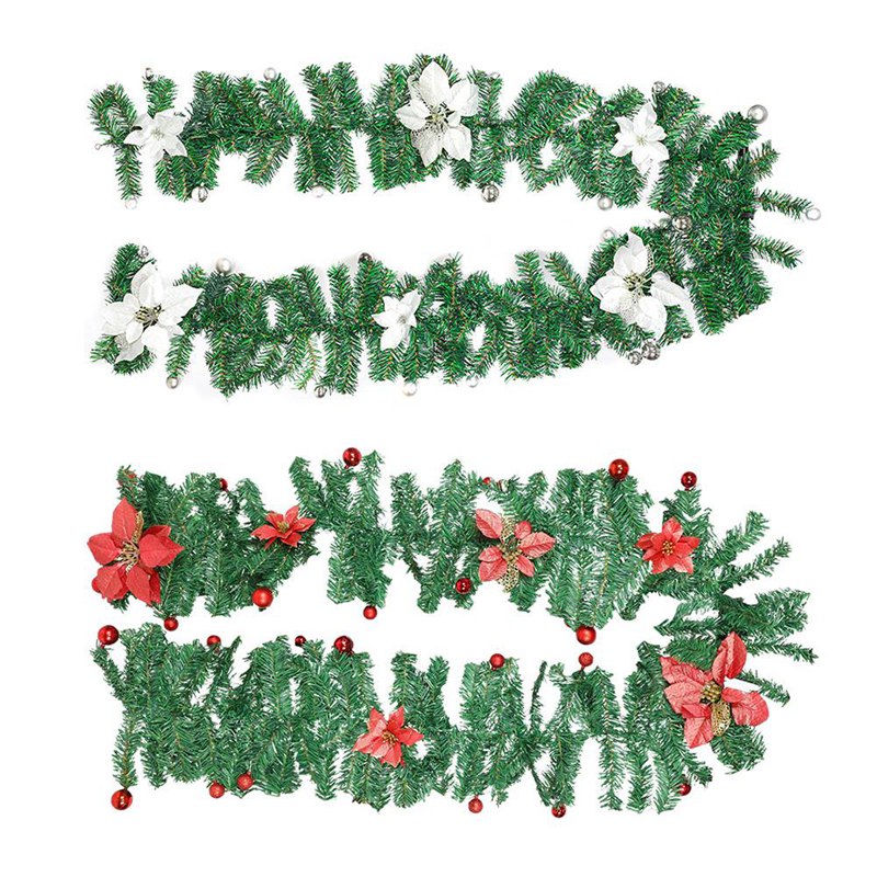 2 7m Length Artificial Christmas Fireplace Garland Wreath Fake