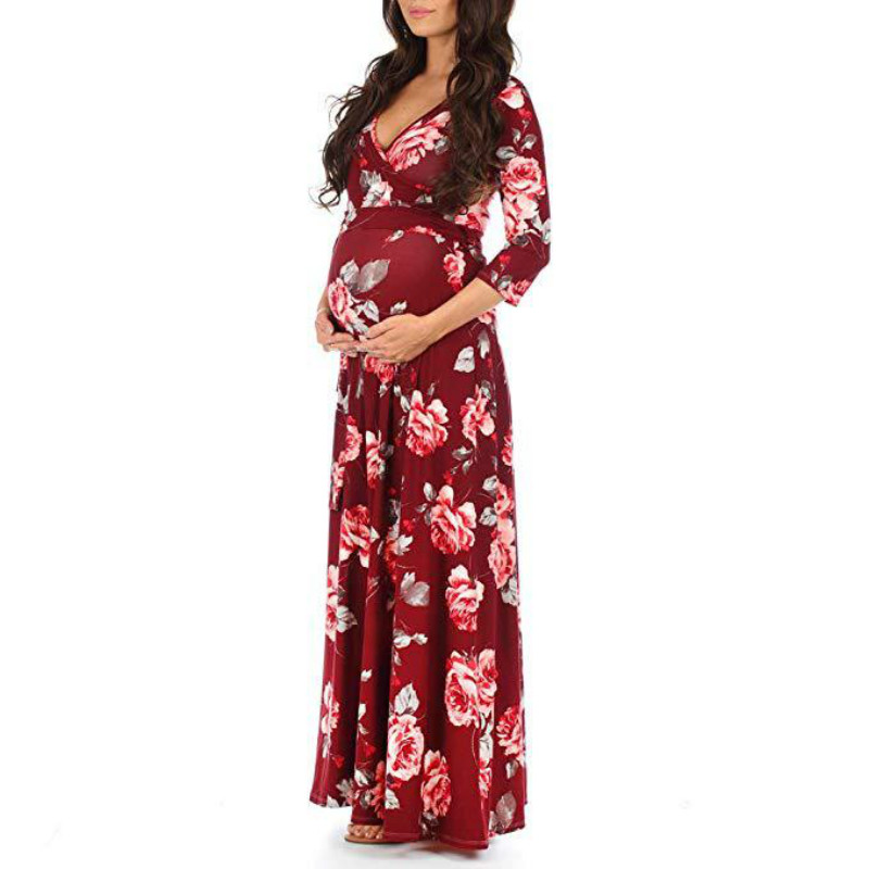 

2020 Maternity Dress Photography Supports Soft Women Pregnancy Clothes Maxi Plus Size Pregnant Dresses Photo Session Clothes, Beige