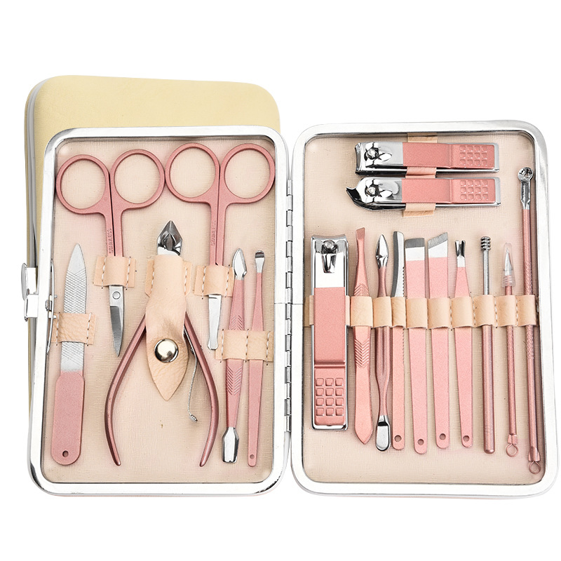 

18/15/9/4PCS Manicure Pedicure Set Nail Clippers Stainless Steel Nail Scissors Professional Grooming Kit Cutter File Tools