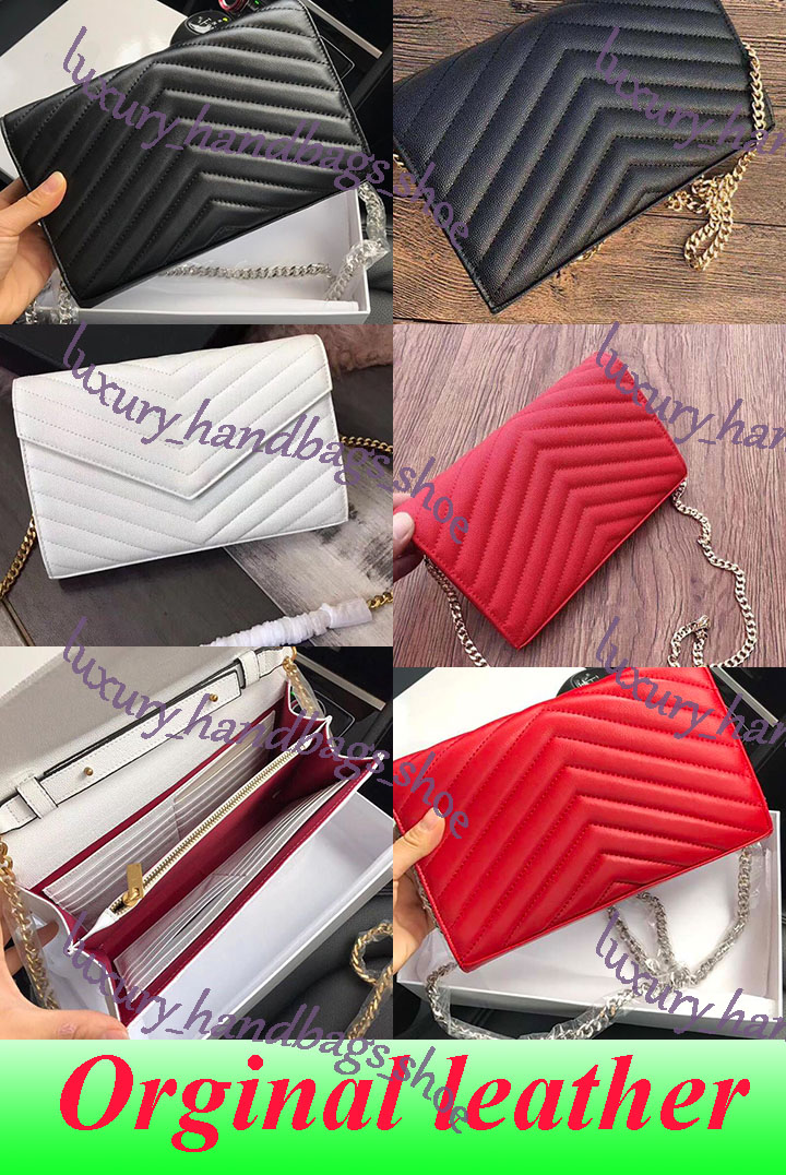 

5A Cowhide Handbags bags top sheepskin caviar metal chain gold silver Handbag Genuine Leather Flip cover diagonal Shoulder Bag, Black gold chain cowhide