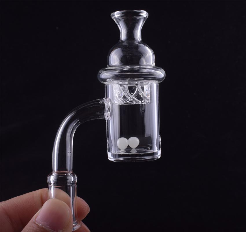 

25mm XL 4mm Thick Quartz Banger with cyclone Spin Carb Cap Terp Pearl Flat Top banger nails 14mm 18mm Male Female for Bong