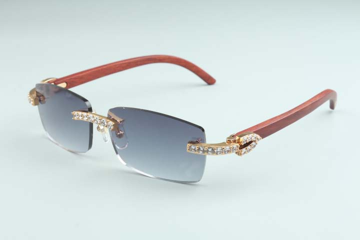 

20 new natural birch wood temple sunglasses, 3524012-D6 luxury large diamond sunglasses size: 56-18-135mm sunglasses