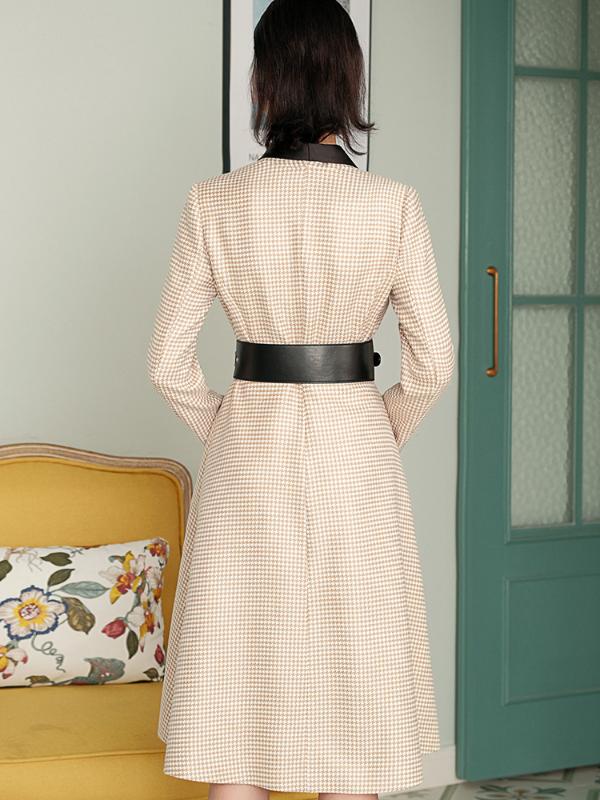 

Dress Suit Jacket Office Ladies Work Formal Business Wear Long Sleeve Vintage A-line Elegant Autumn Winter Dresses, Black