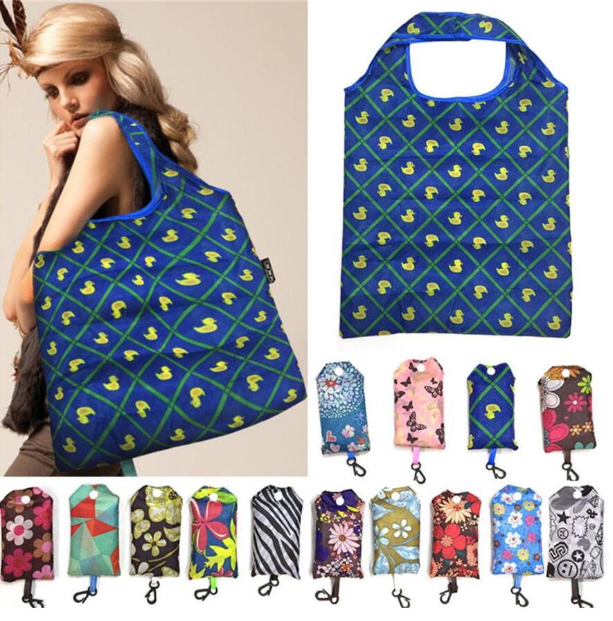 

Portable Folding Bag Nylon Foldable Shopping Bags Reusable Eco-Friendly folding Bag Shopping Bags New Ladies Storage Bags