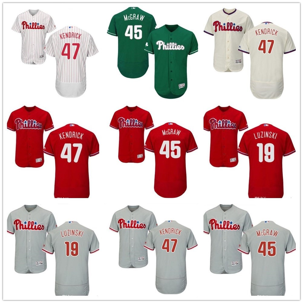 

custom Men women youth Jersey #19 Greg Luzinski 45 Tug McGraw 47 Howie Kendrick Red Black Grey White Kids Girls Baseball Jerseys, Colour 5