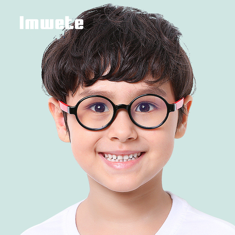 

Sunglasses Imwete Kids Anti Blue Light Glasses Frame Classic Boys Girls TR90 Silicone Optical Children Flexible Round Eyeglasses