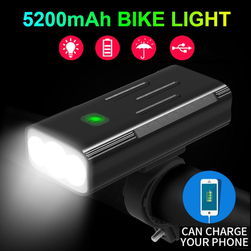 

NEWBOLER Powerful Bicycle Light 5200mAh as Power Bank USB Rechargeable 1100 lumen Front Bike Light Waterproof LED Bike Headlight