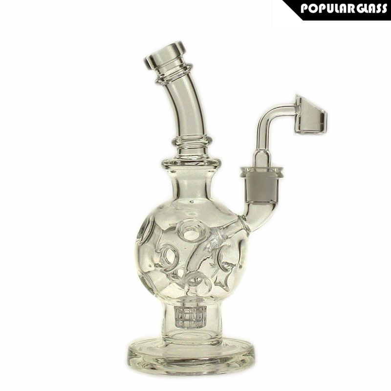 

SAML Dab Rig Hookahs 8 Inch Tall Glass Ball FAB Bong Oil Rigs Water pipe Clear Female joint size 14.4mm PG5167