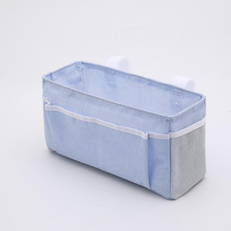 

Hanging Bag Bedside Storage Cotton Linen Car Organizer Side Pouch Seat Back Dorm Rooms Magic Sticker Bunk Beds Sundries, Beige