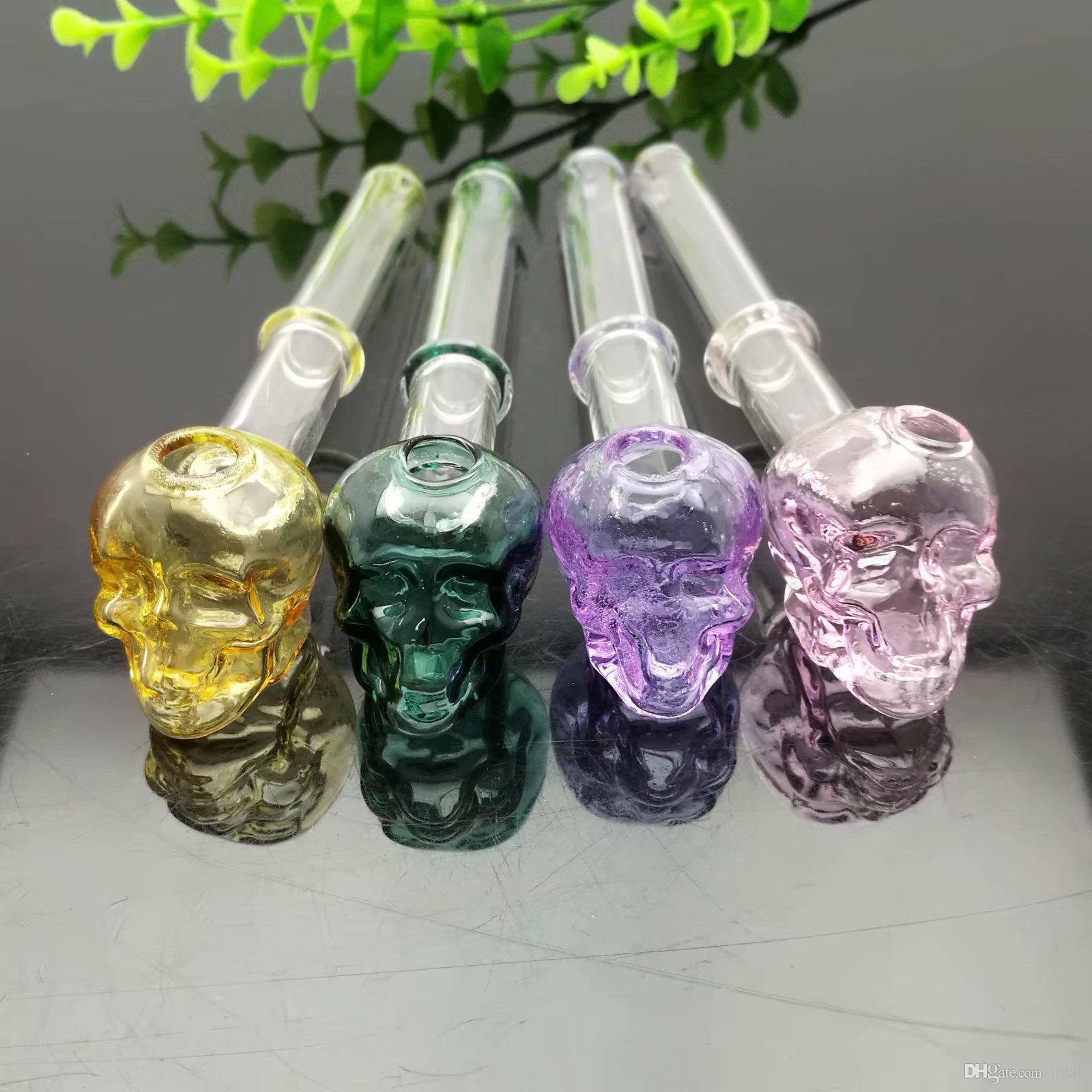 

Colored single-wheel skull glass smoke set Wholesale Glass Water Pipes Tobacco Accessories Glass Ash Catcher