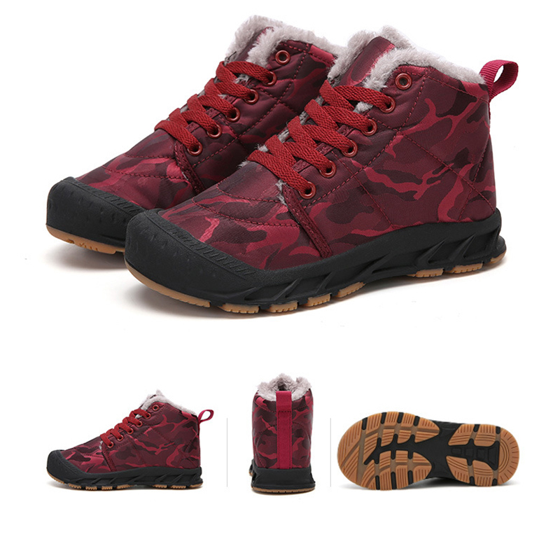 

2019 free shipping kids shoes Running shoes black red blue gray Warm and velvet children's cotton shoes size 28-38