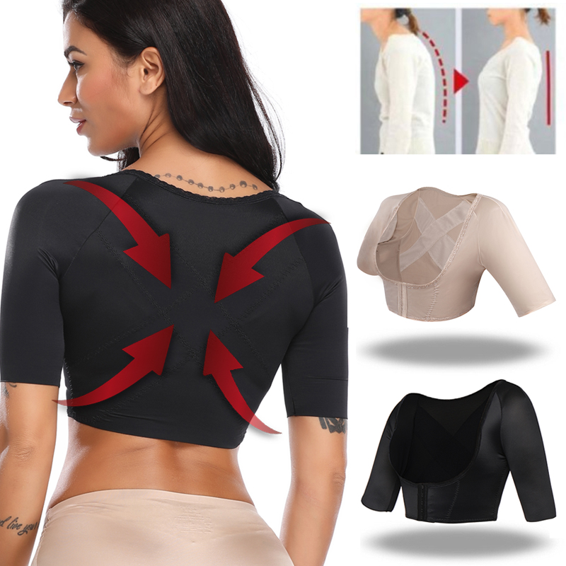 

Upper Arm Shaper Post Surgical Slimmer Compression Sleeves Humpback Posture Corrector Tops Women Shoulder Shapewear Back Support