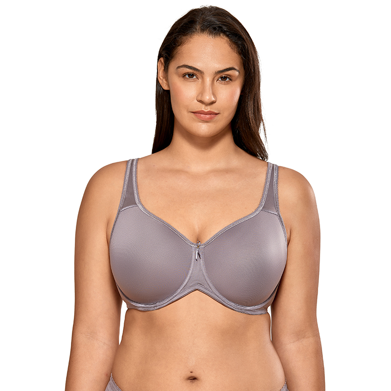

Women's Plus Size Seamless Full Coverage Underwire Lightly Padded Basic T-shirt Bra, Rusty05