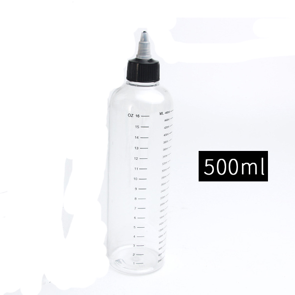 

5pcs 500ml Plastic PET E Juice Liquid Dropper Capacity Bottles Twist Top Cap Bottle for Tattoo Pigment Ink ,With Scale Bottle