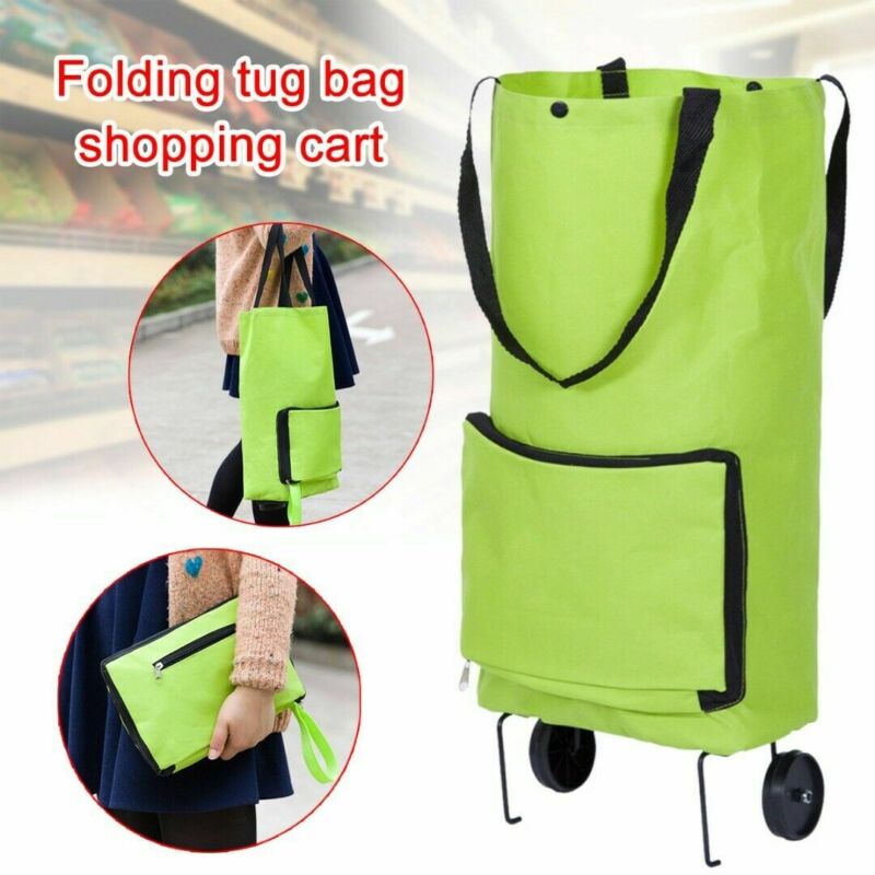 

1Pc Portable Folding Shopping Trolley Cart Lightweight Foldable Luggage Wheels Bag