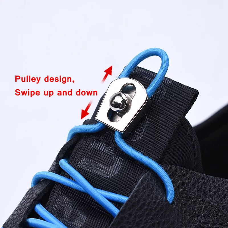 

Kids Adult Unisex Quick Sneakers Shoelace Elastic No Tie Shoe Laces Metal Lock Reflective Shoelaces ShoesLace Shoestrings