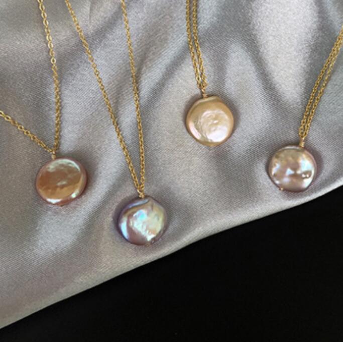 jewelry S925 sterling silver necklace Baroque pearl pendant 14k gold plated necklace for women hot fashion