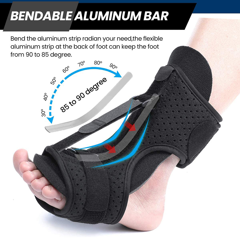 

Plantar Fasciitis Splint Brace Stabilizer Unisex Adjustable Elastic Dorsal Splint Ankle Foot Drop Orthotic Support Pain Relief, Black