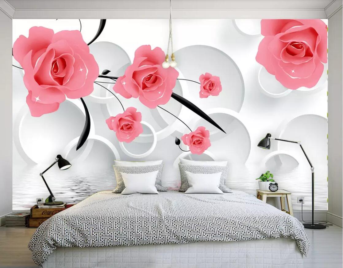 

3d room wallpaper custom photo non-woven mural 3D Flower Vine Rose TV Background Wall mural wallpaper for walls 3 d, Picture shows