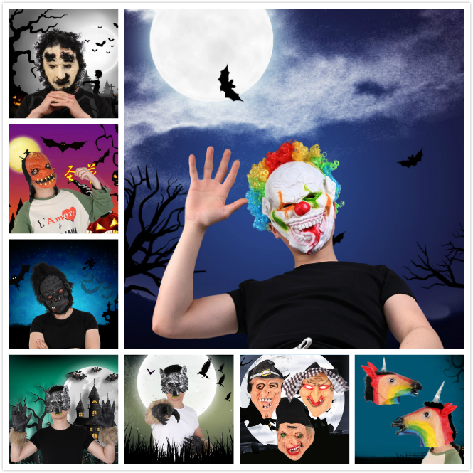 Il Grand alta Strega Maschera Ghoul Halloween Spaventoso Lattice Costume Demone Streghe