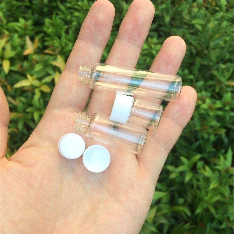 2ml 4ml 6ml Glass Bottles With Plastic Screw Cap Transparent Clear Mini