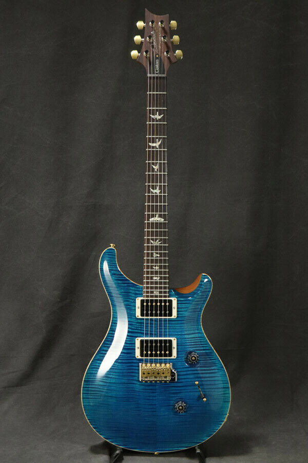 

Custom 24 10 Top Pattern Thin Aquamarine Electric Guitar Blue Flame Maple Top Signature China Made Guitars
