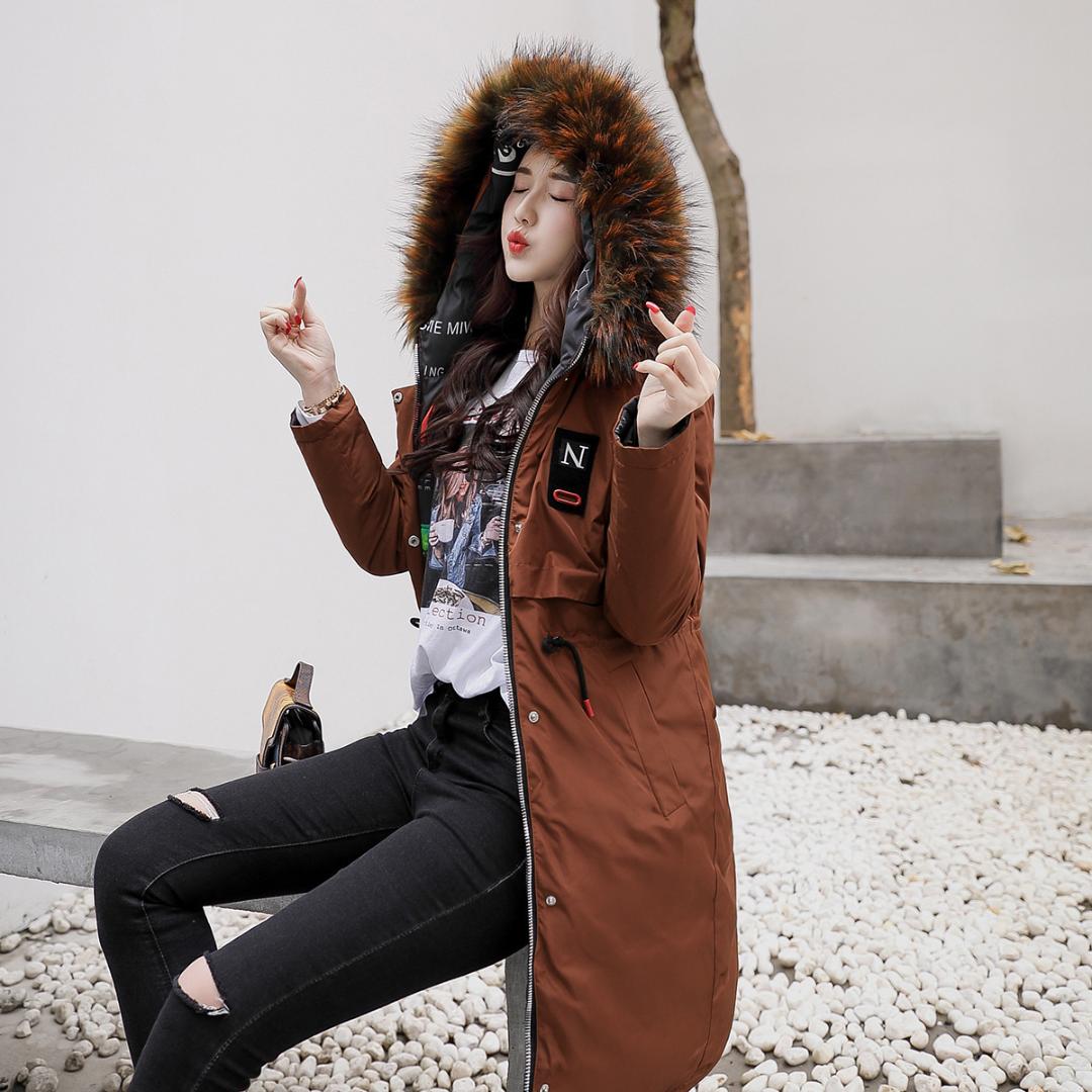 

Suit-dress 2018 New Pattern Fund Heavy Cotton Keep Warm Cotton-padded Clothes Loose Jacket Winter Coat Women, Black