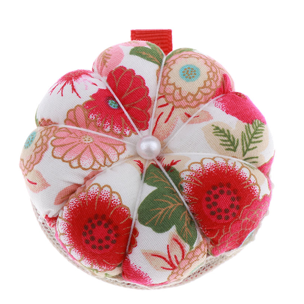 

Wrist Pin Cushion Pumpkin Wrist Band Pin Cushions Wearable Needle Pincushions for Sewing (Flowers Pattern Multicolor )