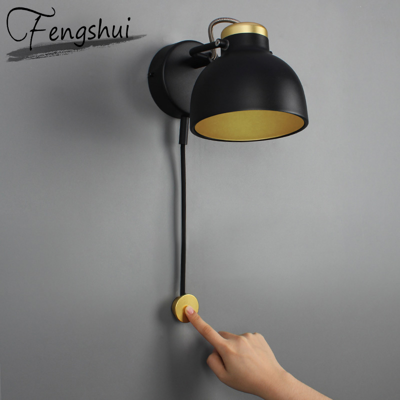 for Wohnzimmer Schlafzimmer Arbeitszimmer Balkon Treppenhaus-Beleuchtung LED Wandleuchte Nordic Kreative Wandleuchte Schlafzimmer Nachtlese Sconce mit Zugschalter
