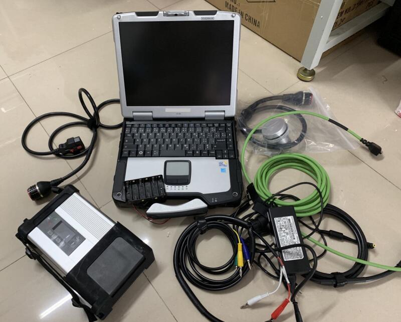 Outil de diagnostic Super MB Star C5 SD Connect SSD avec un ordinateur portable CF30 STAR Diagnostic pour 12V 24V prêt à travailler 12V 24V