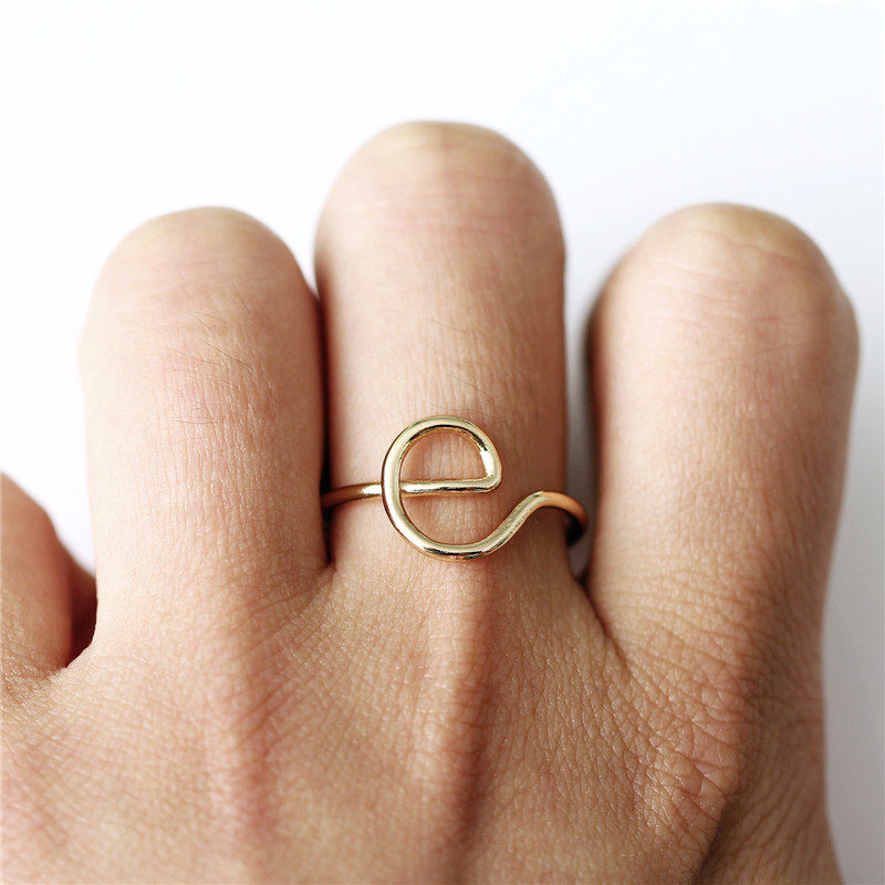 

New Fashion Silver Gold Color Letters Finger Rings For Women Simple Female Name Statement Ring Christmas Gifts HZ